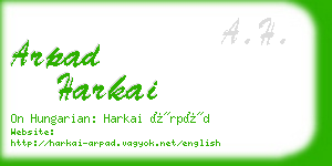 arpad harkai business card